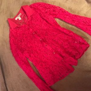 Lace Button Up Blouse